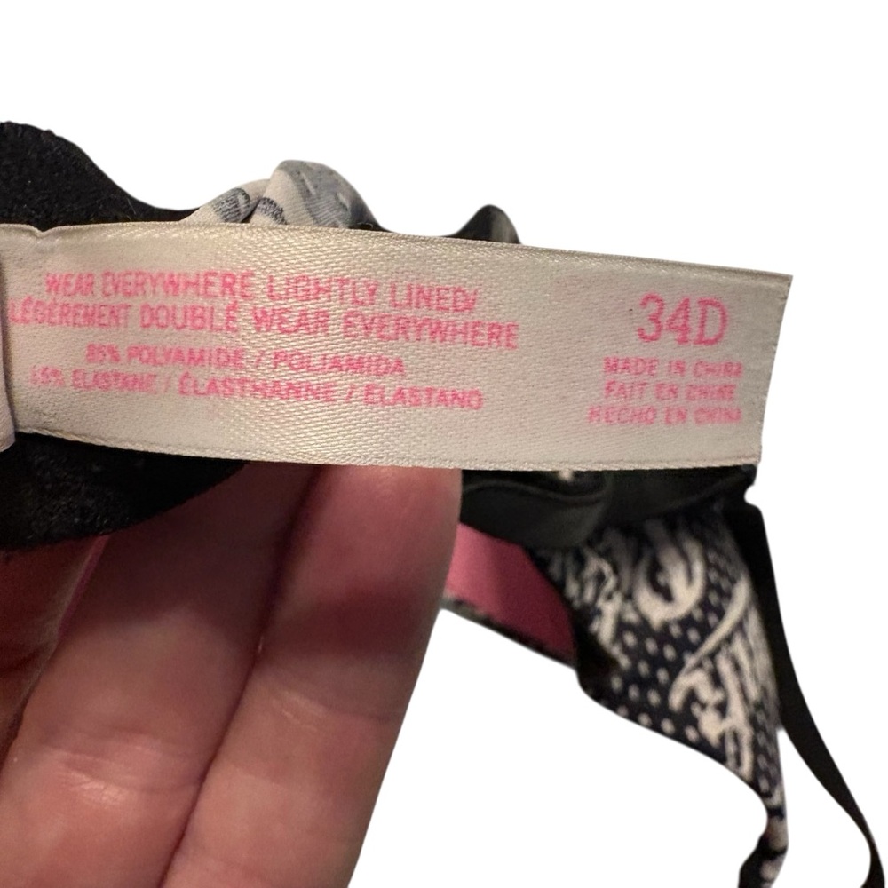PINK Victoria's Secret Wear Everywhere Super Push-up Bra White Logo 34D - Picture 6 of 6